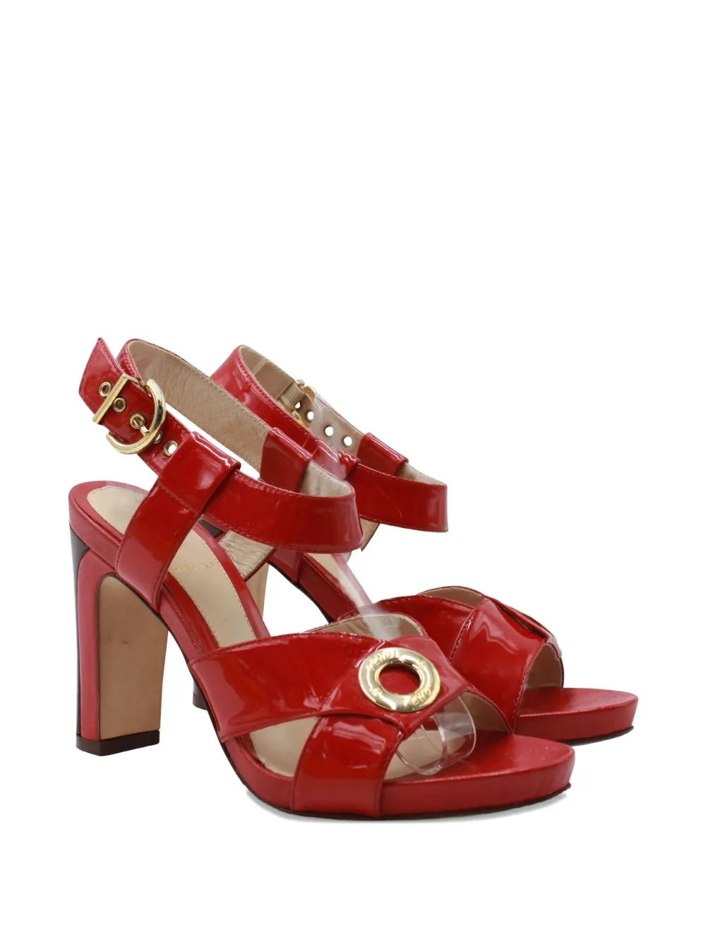 Fendi Pre-Owned patent-leather ankle-strap sandals - Rood