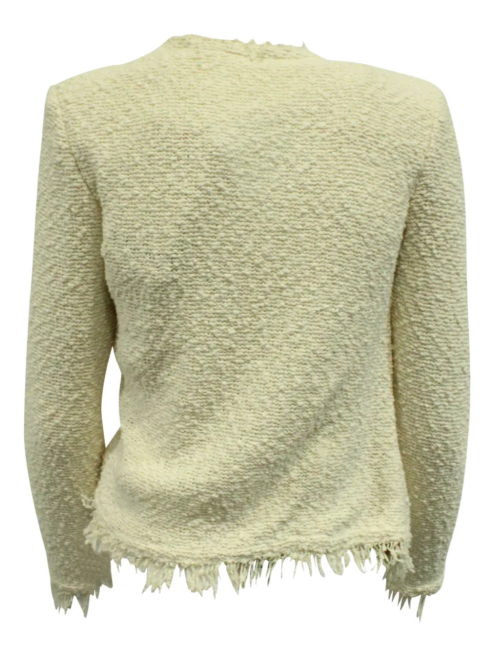 Pre-owned Iro Bouclé Frayed-edges Jacket In Green