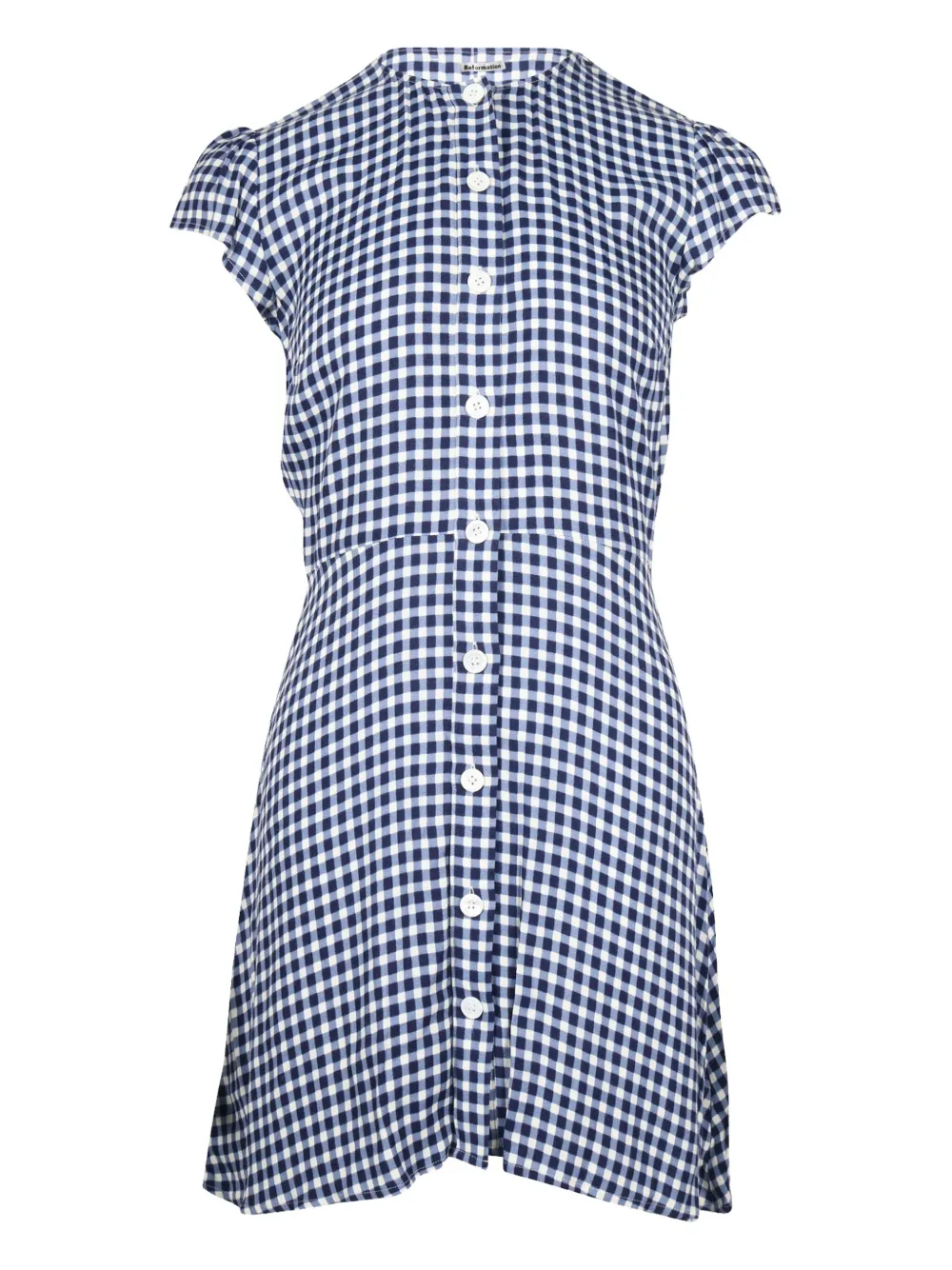 Reformation gingham-check mini dress | Blue | Image 1