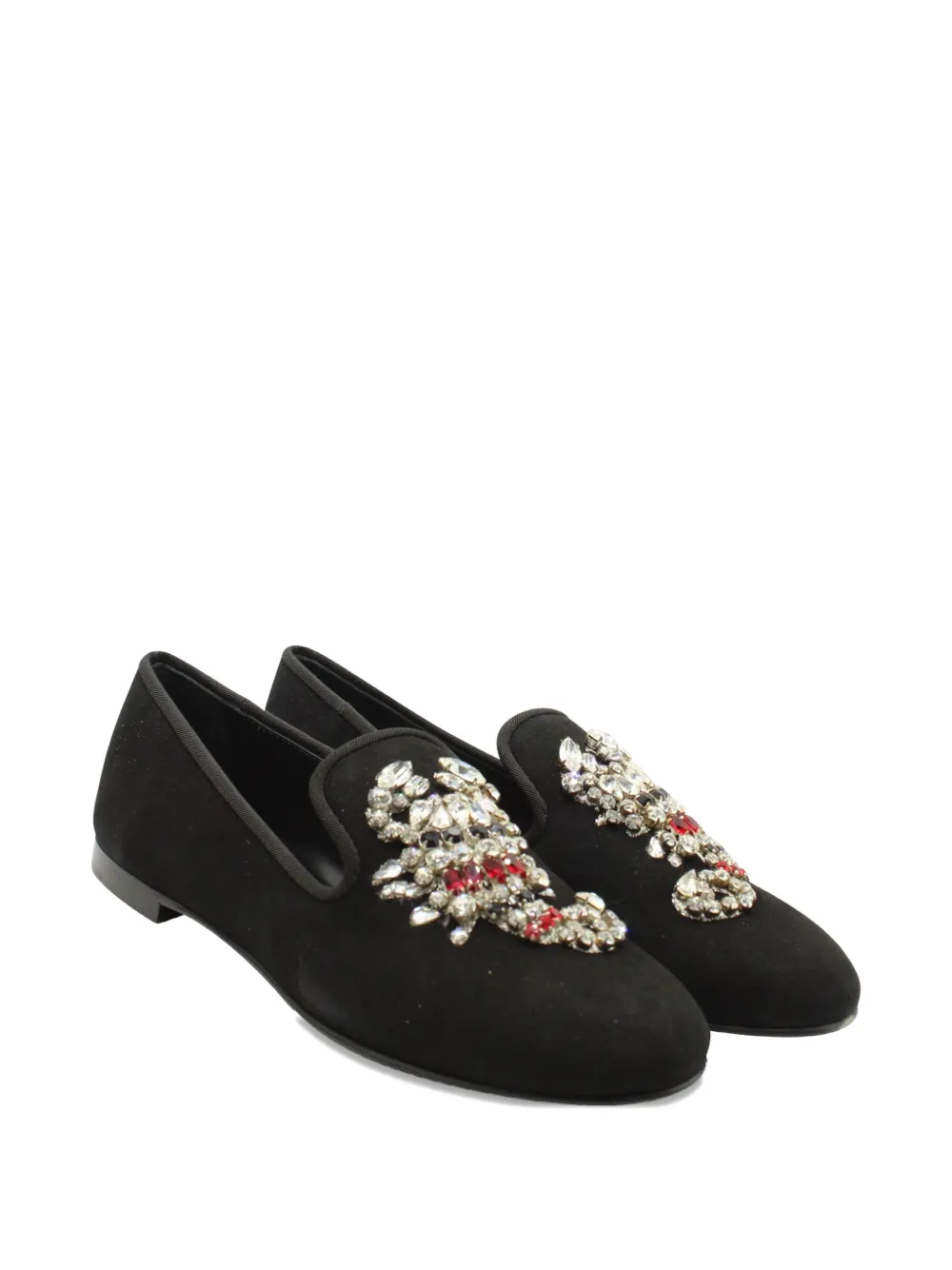 Giuseppe Zanotti Vintage scorpion-embellished flat loafers - Zwart