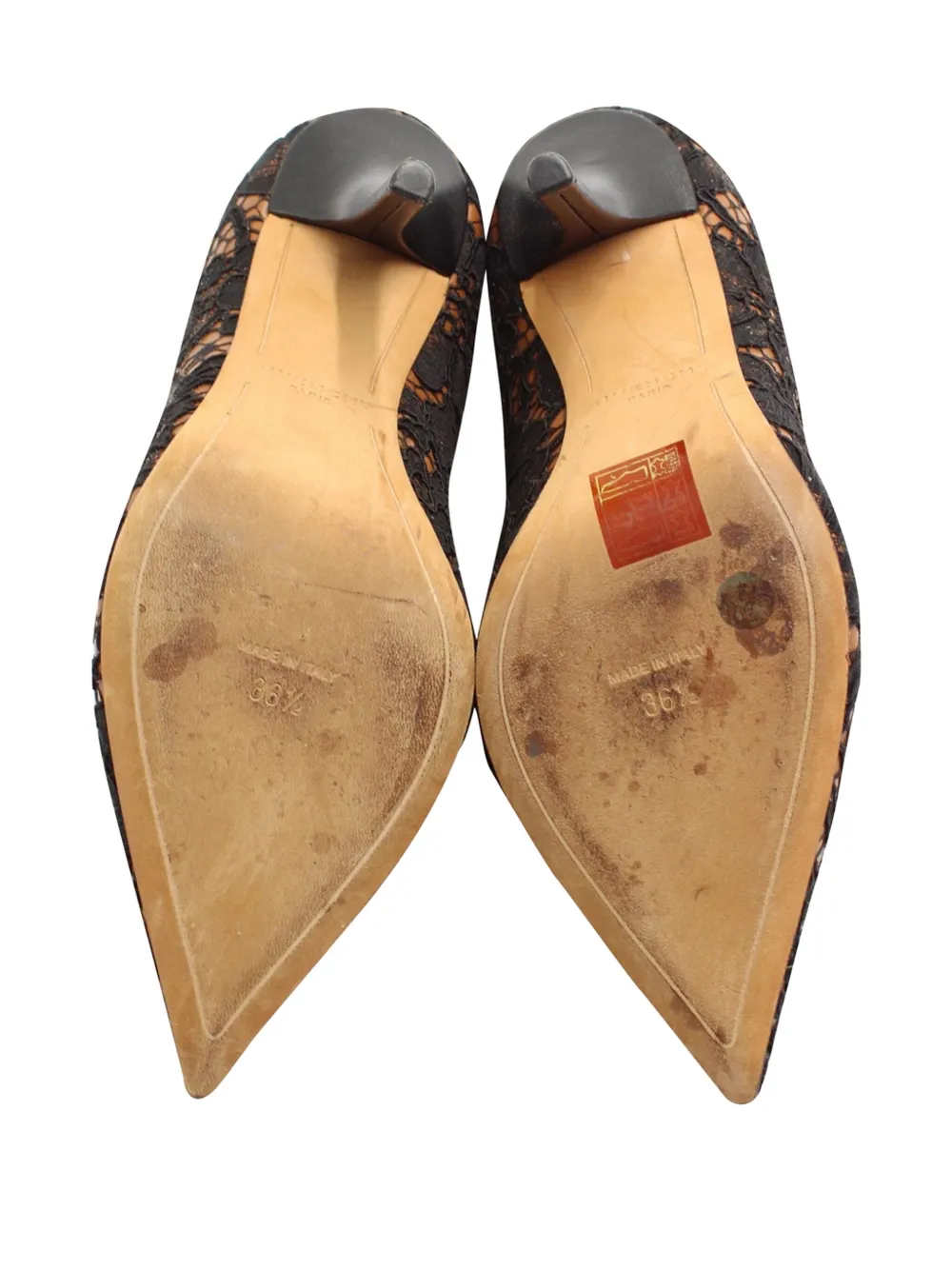 Pre-owned Givenchy Lace Pointed-toe Pumps In Brown