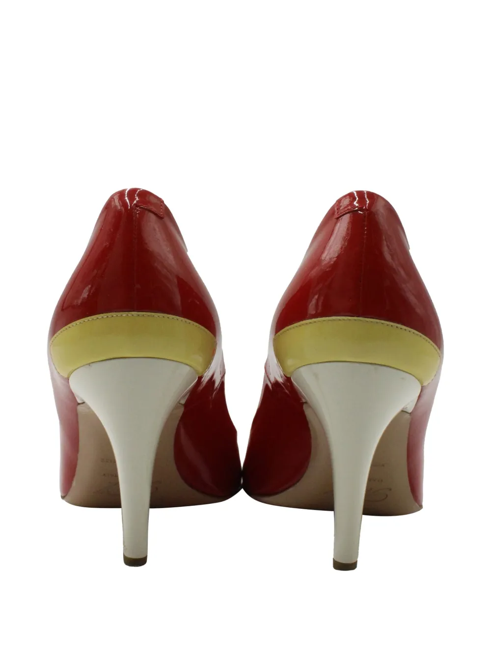 Pre-owned Roger Vivier Vintage Colour-block Leather Pumps In Red