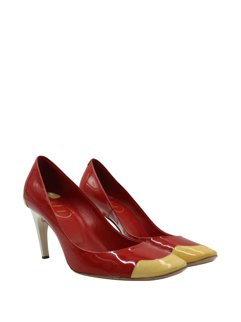 Roger Vivier Vintage colour-block leather pumps - Rood