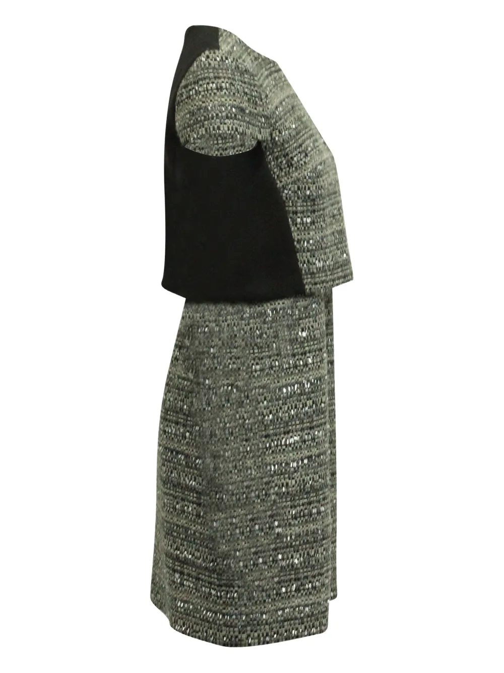 Tory Burch tweed two-tone mini dress - Groen