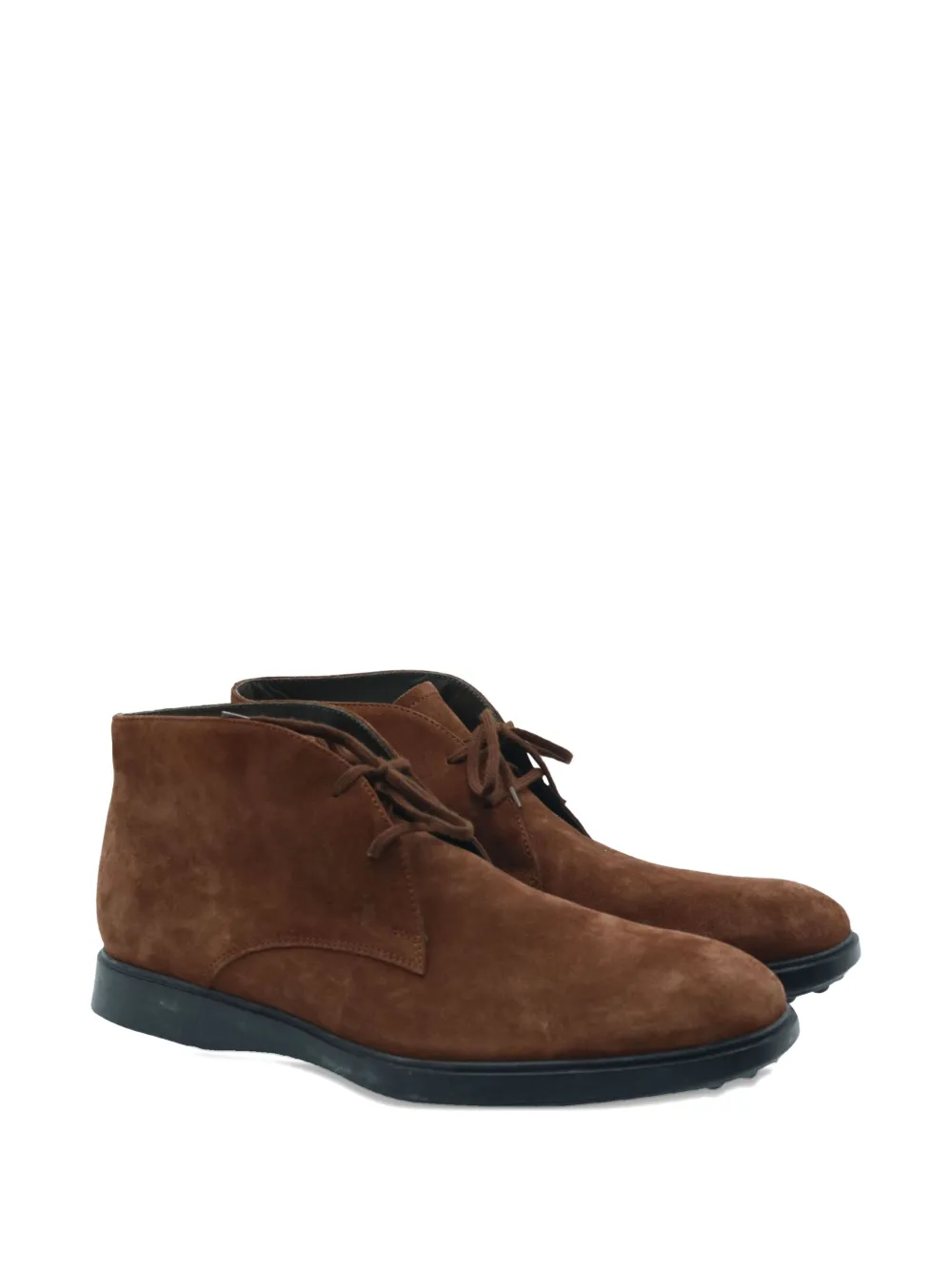 Pre-owned Tod's Vintage Lace-up Suede Ankle Boots In Brown
