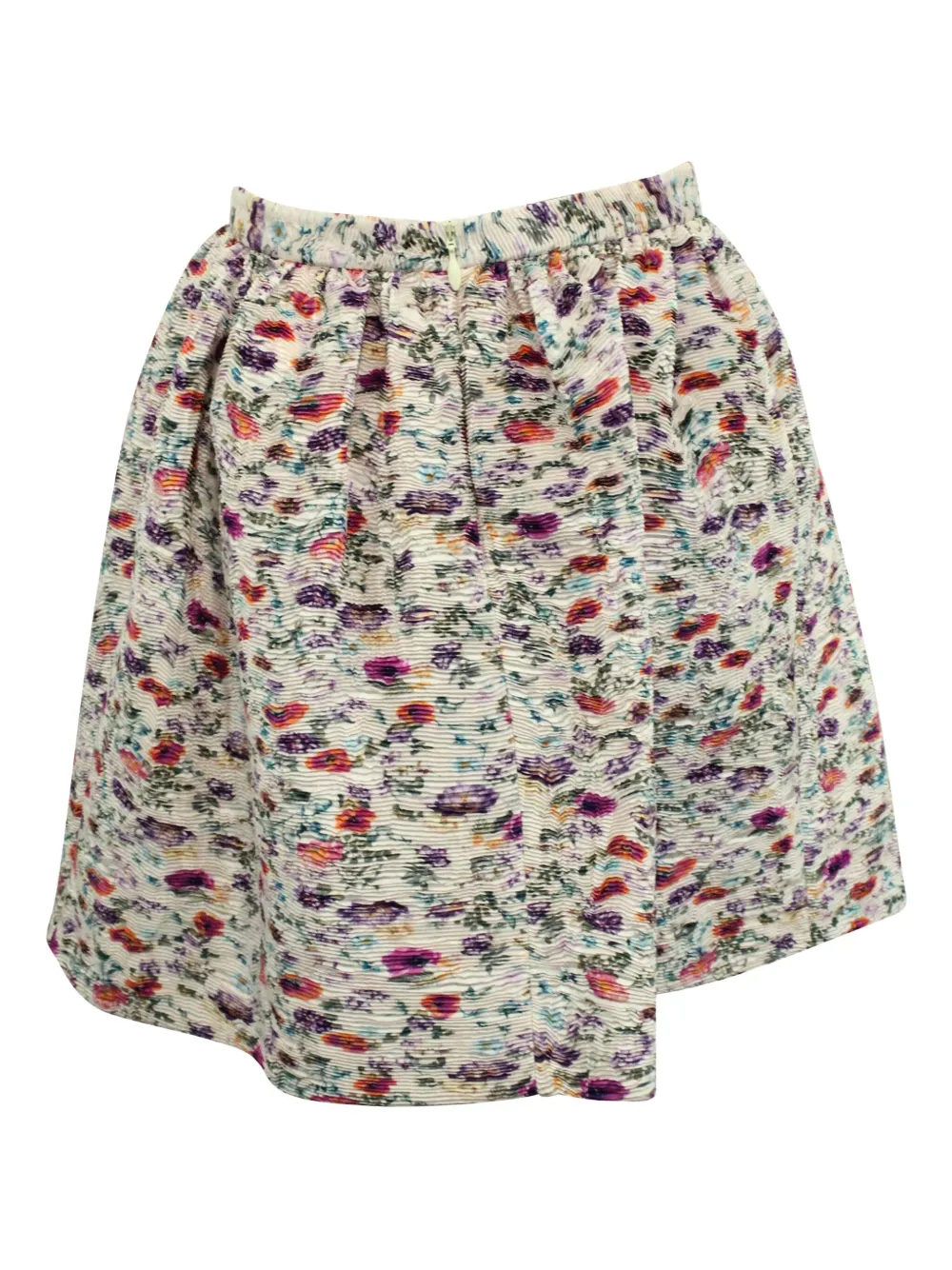Pre-owned Msgm Floral-pattern Pleated Mini Skirt In Pink