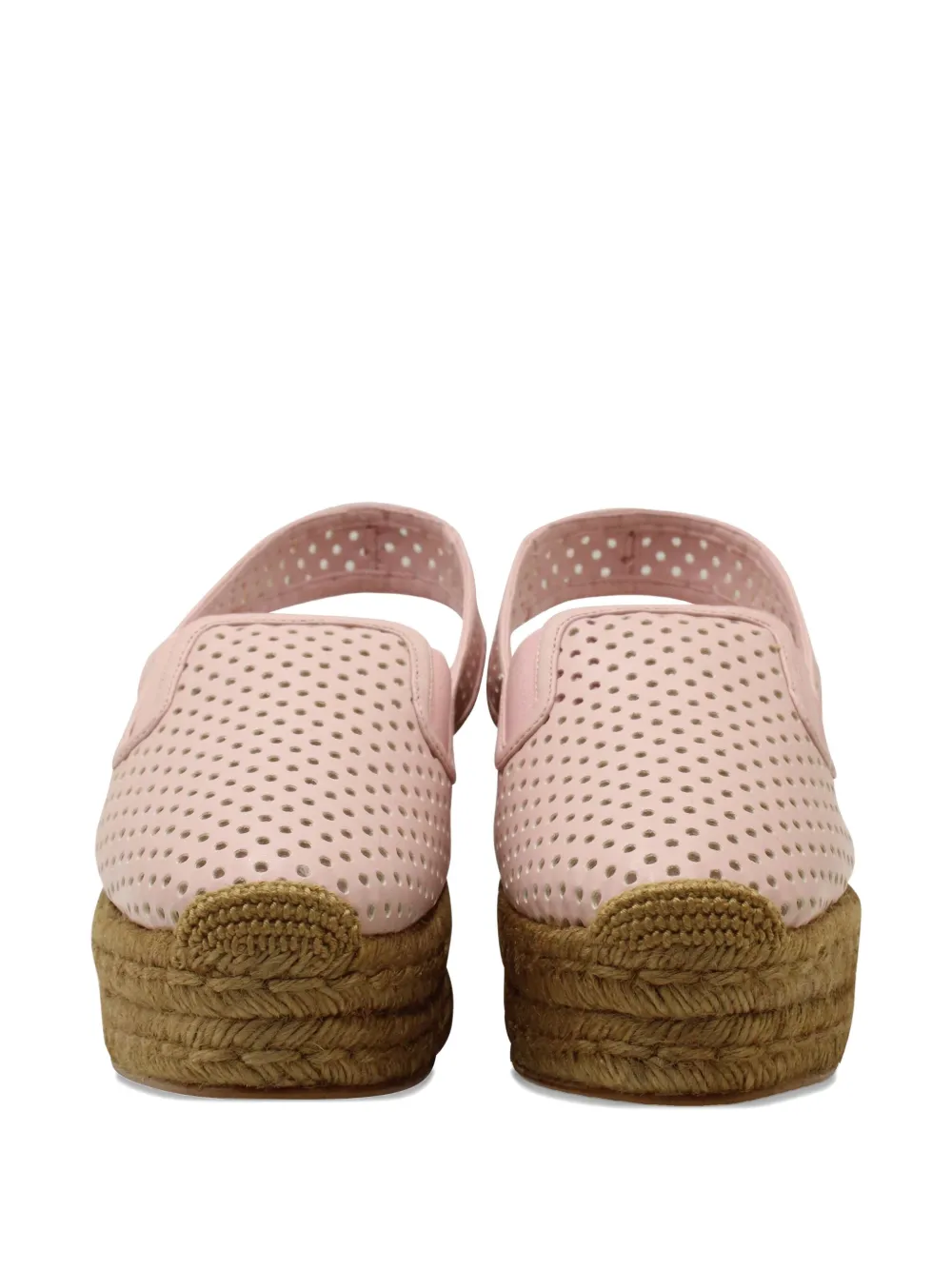 Pre-owned Stella Mccartney Perforated Slingback Espadrilles In Pink