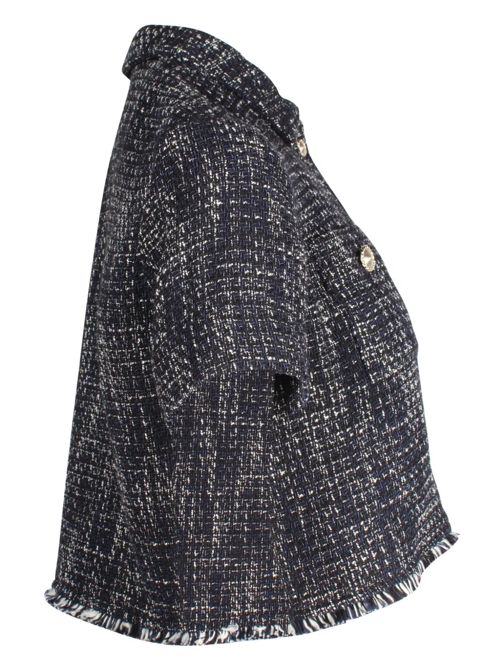 Pre-owned Maje Cropped Tweed Top In Blue