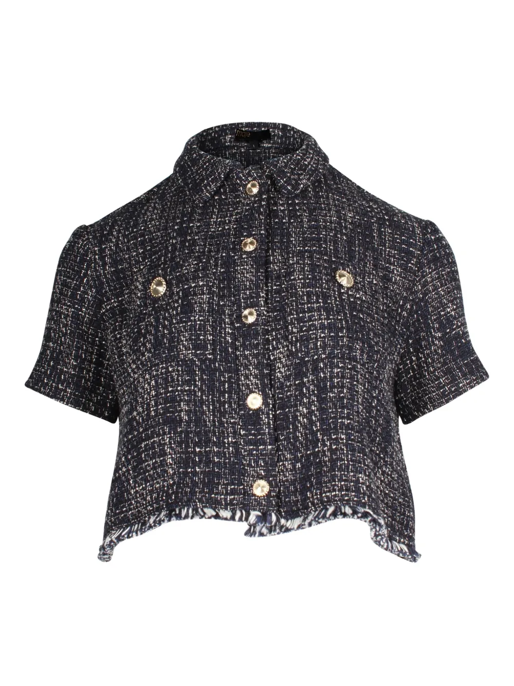 Maje cropped tweed top | Blue | Image 1