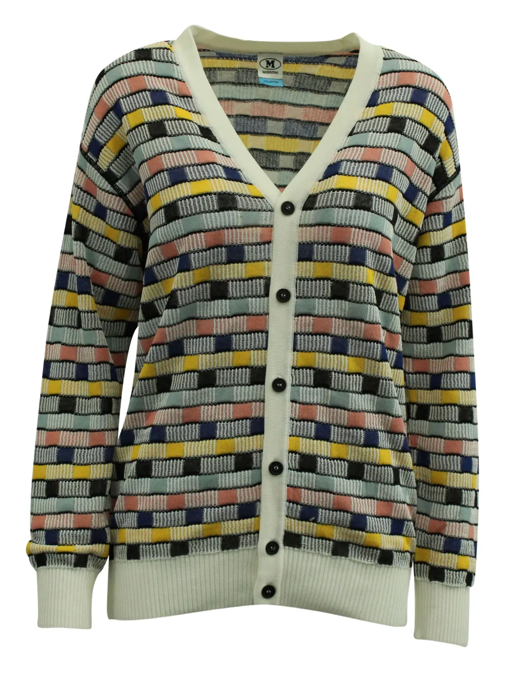 M Missoni Vintage striped intarsia-knit cardigan - Bianco