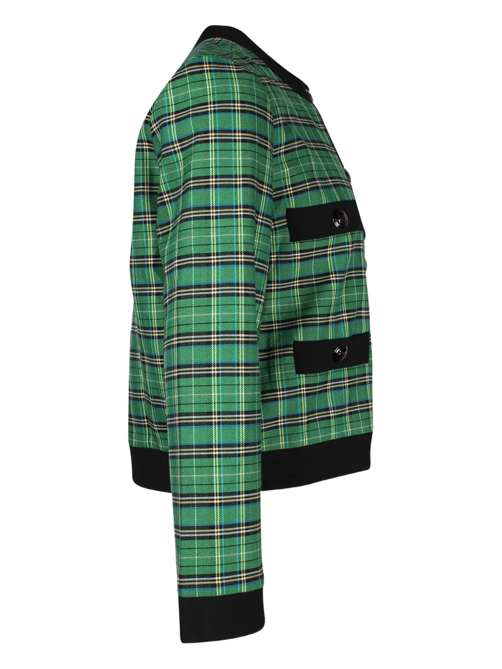 Pre-owned Maje Plaid Buttoned Jacket In Green