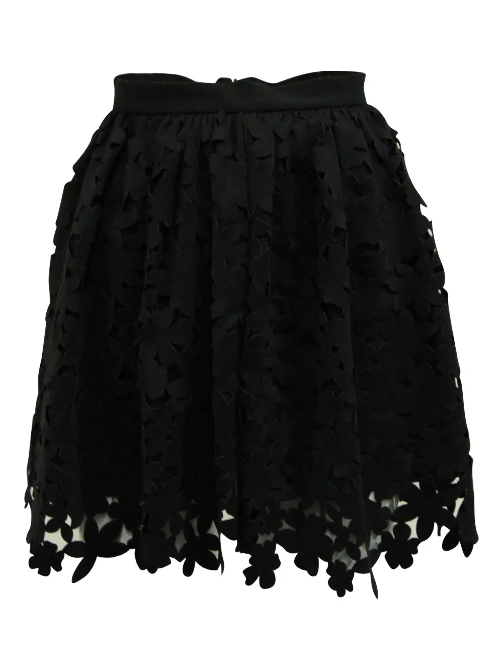 MSGM laser-cut floral mini skirt | Black | Image 1