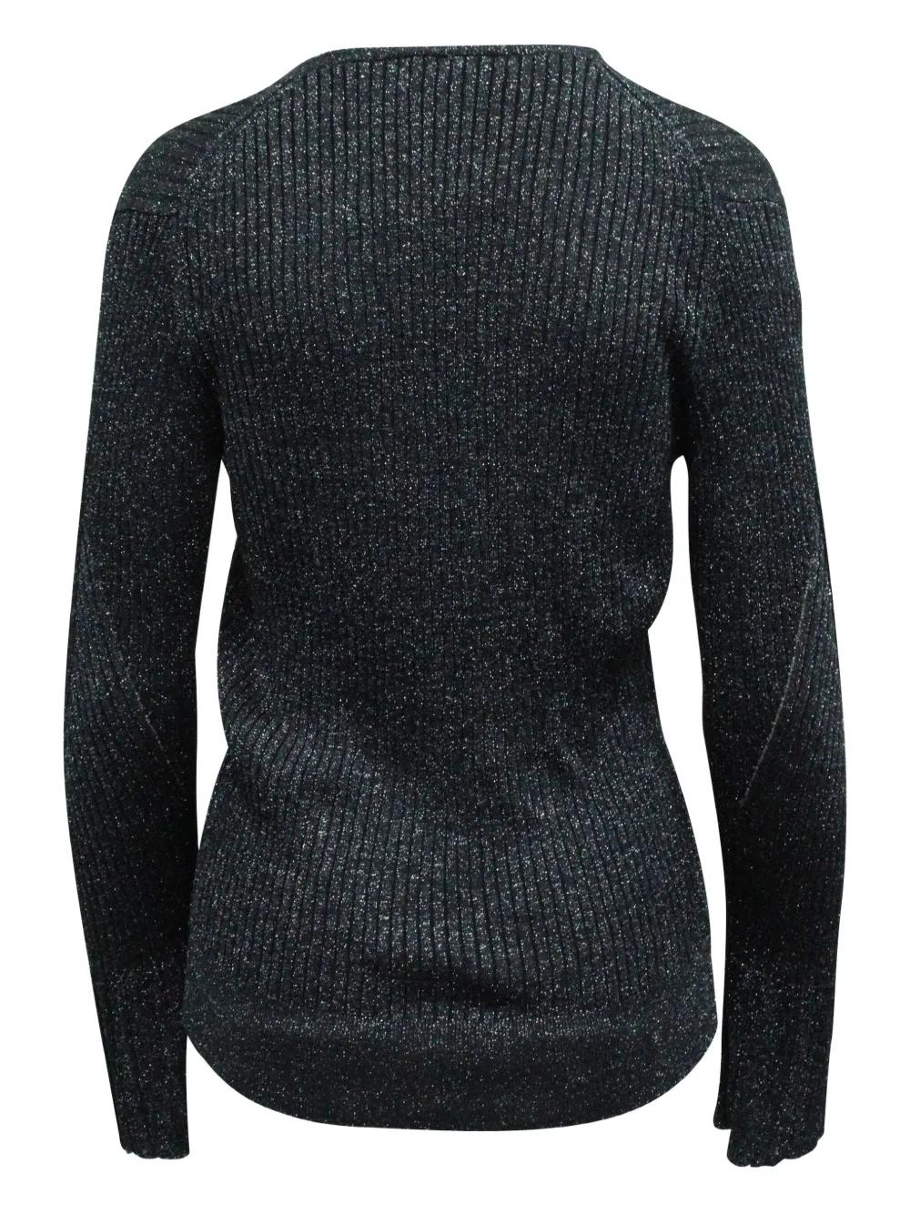 Pre-owned Chloé Ribbed Metallic-thread Sweater In Blue