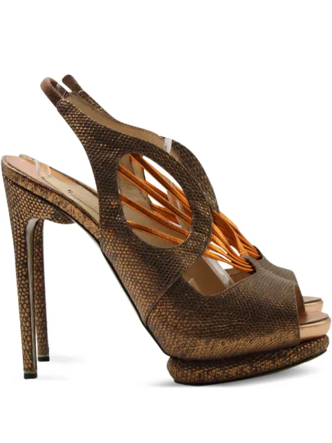 Nicholas Kirkwood embossed-leather slingback sandals