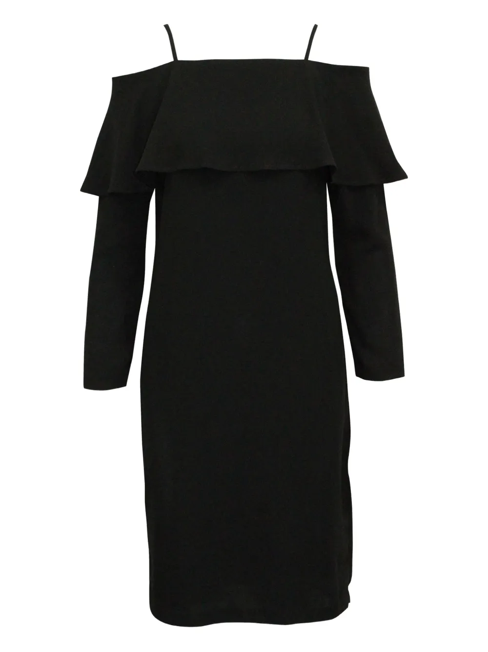 Iris & Ink off-shoulder ruffled dress - Zwart