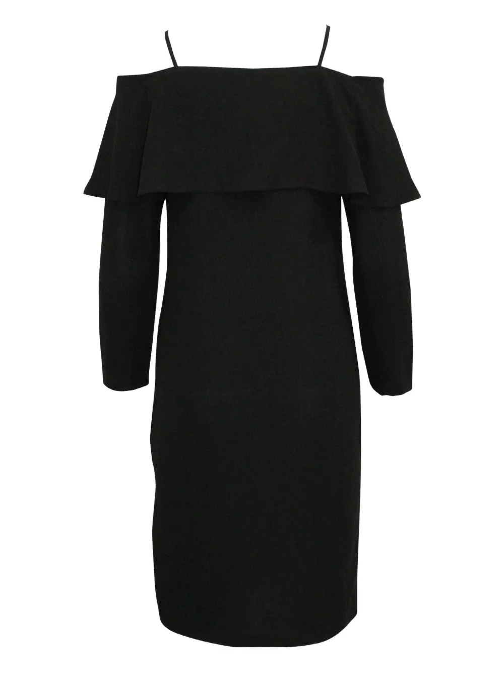 Pre-owned Iris & Ink Off-shoulder Ruffled Dress In Black