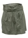 alice + olivia houndstooth belted mini skirt - Black