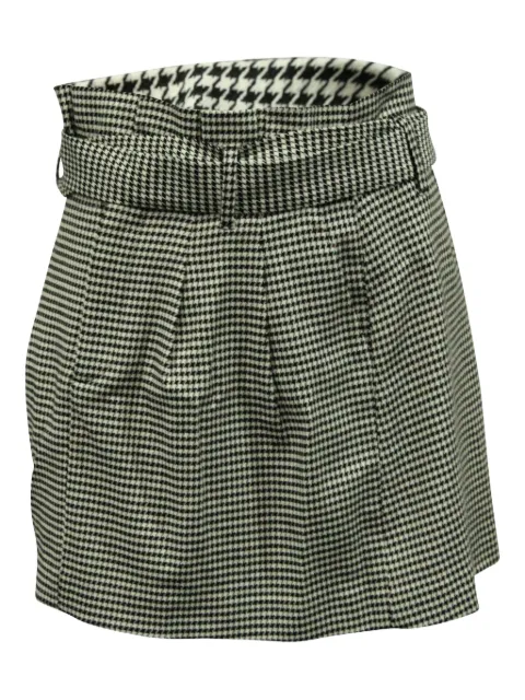 alice + olivia houndstooth belted mini skirt