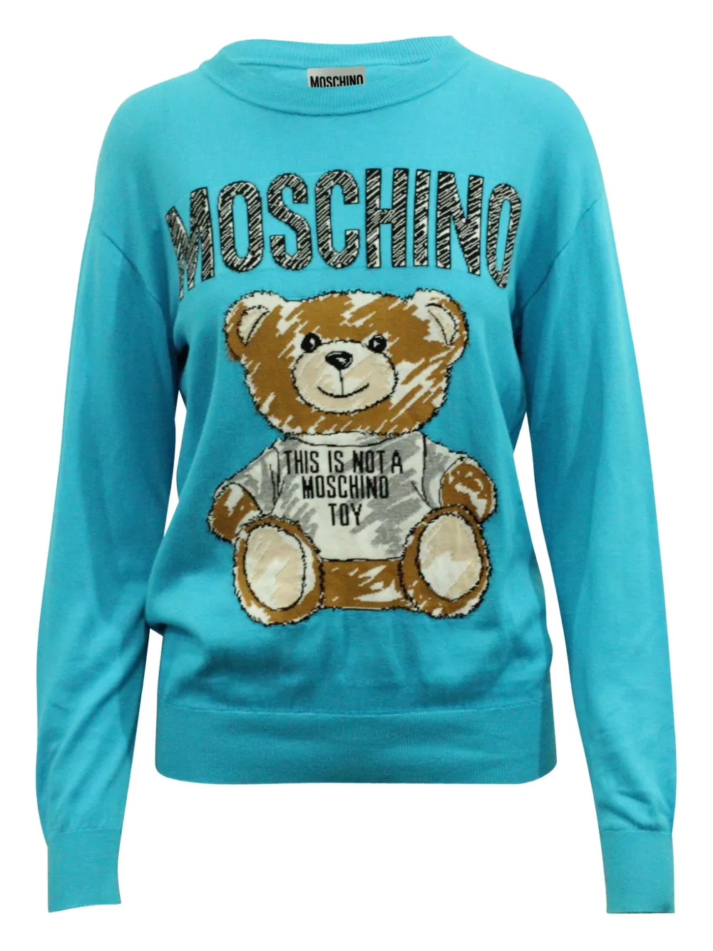 Pre-owned Moschino Teddy Bear Sweatshirt In Blue