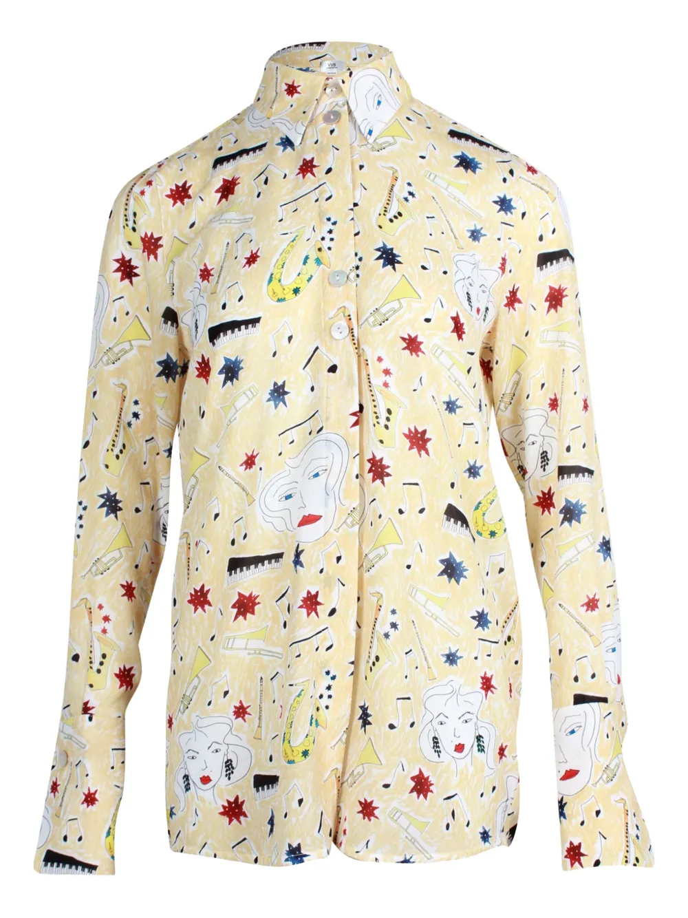 Victoria Beckham music motif-print shirt | Yellow | Image 1