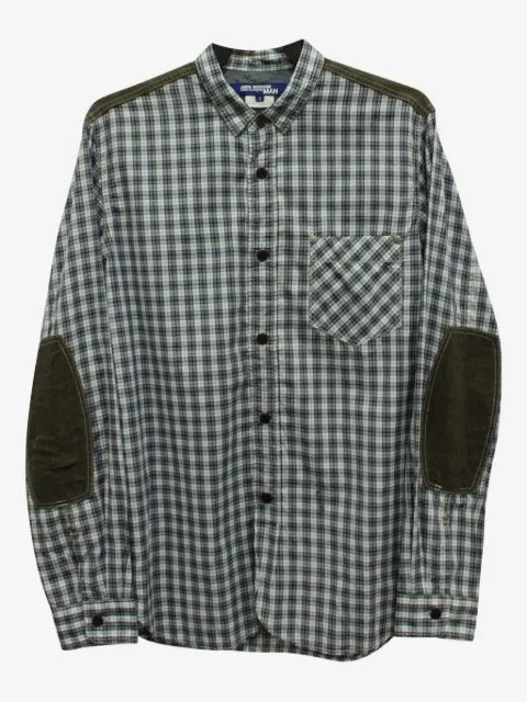 Comme Des Garçons Pre-Owned Kariertes Hemd mit Ellenbogen-Patch