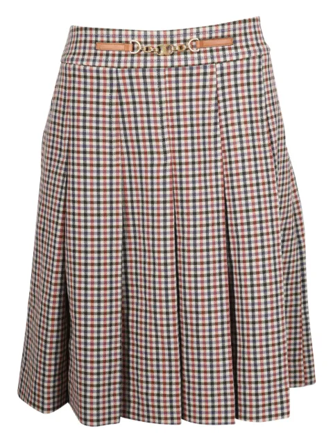 Tory Burch falda midi plisada con motivo de cuadros