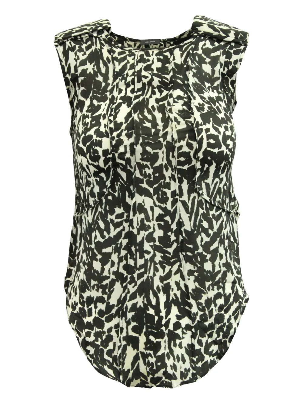 Isabel Marant Vintage animal-print pin-tucked top | Black | Image 1