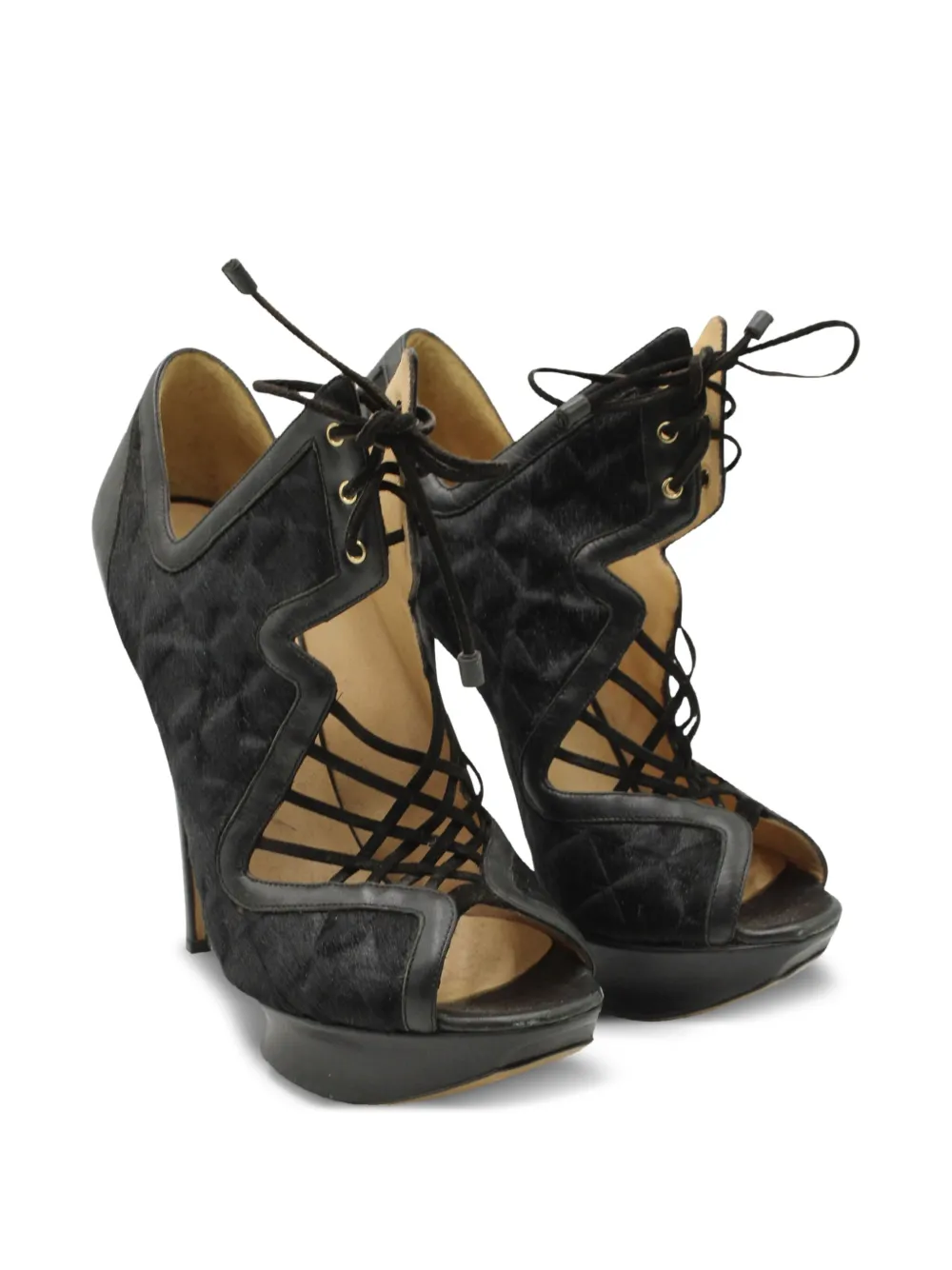 Nicholas Kirkwood 130mm pony-hair caged sandals | Image 2