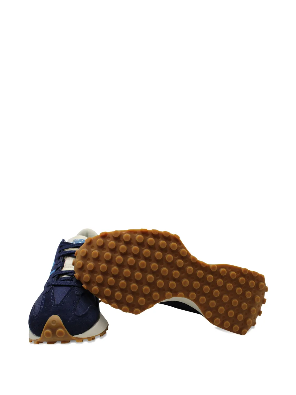 Pre-owned New Balance Panelled Suede Sneakers In Blue