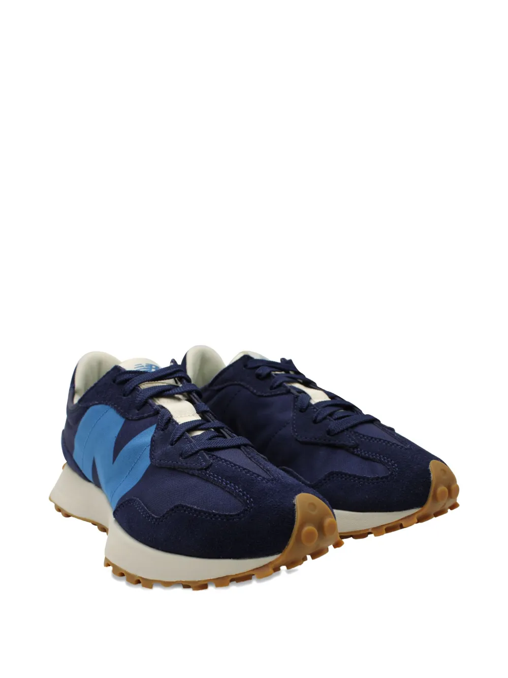 Pre-owned New Balance Panelled Suede Sneakers In Blue
