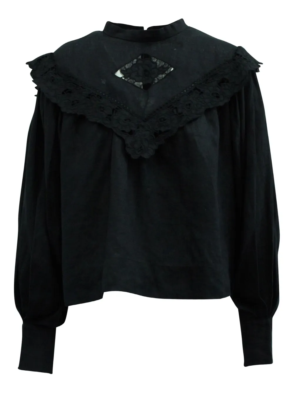 Isabel Marant Vintage lace-trimmed dolman-sleeve top | Black | Image 1