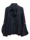 Peter Pilotto pussy-bow long-sleeve blouse - Blue