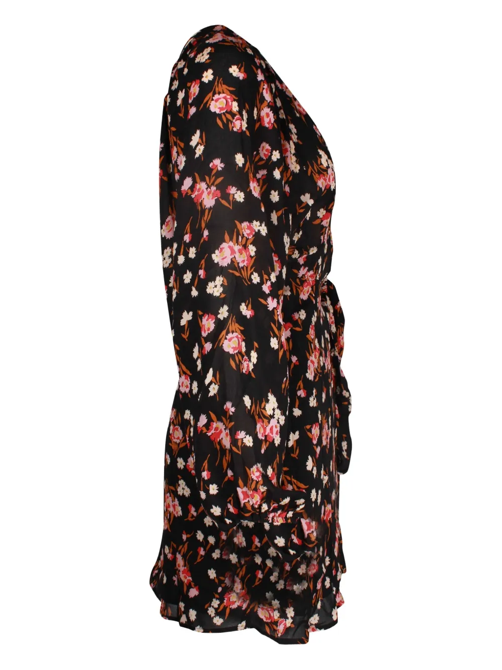 Pre-owned A.l.c Floral-print Mini Dress In Black
