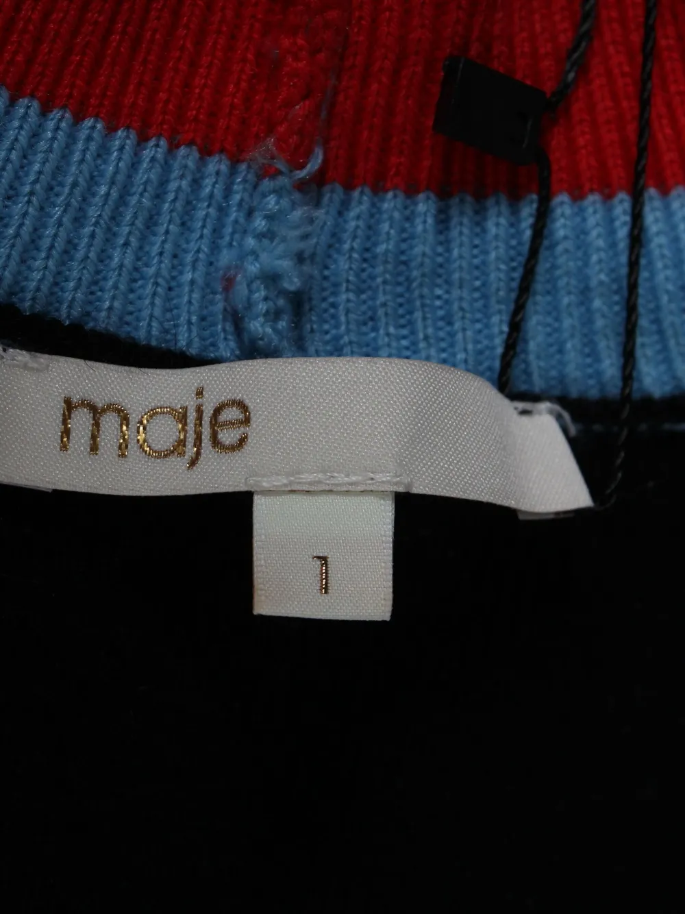 Pre-owned Maje My Sweetie Contrast-trim Button Cardigan In Black
