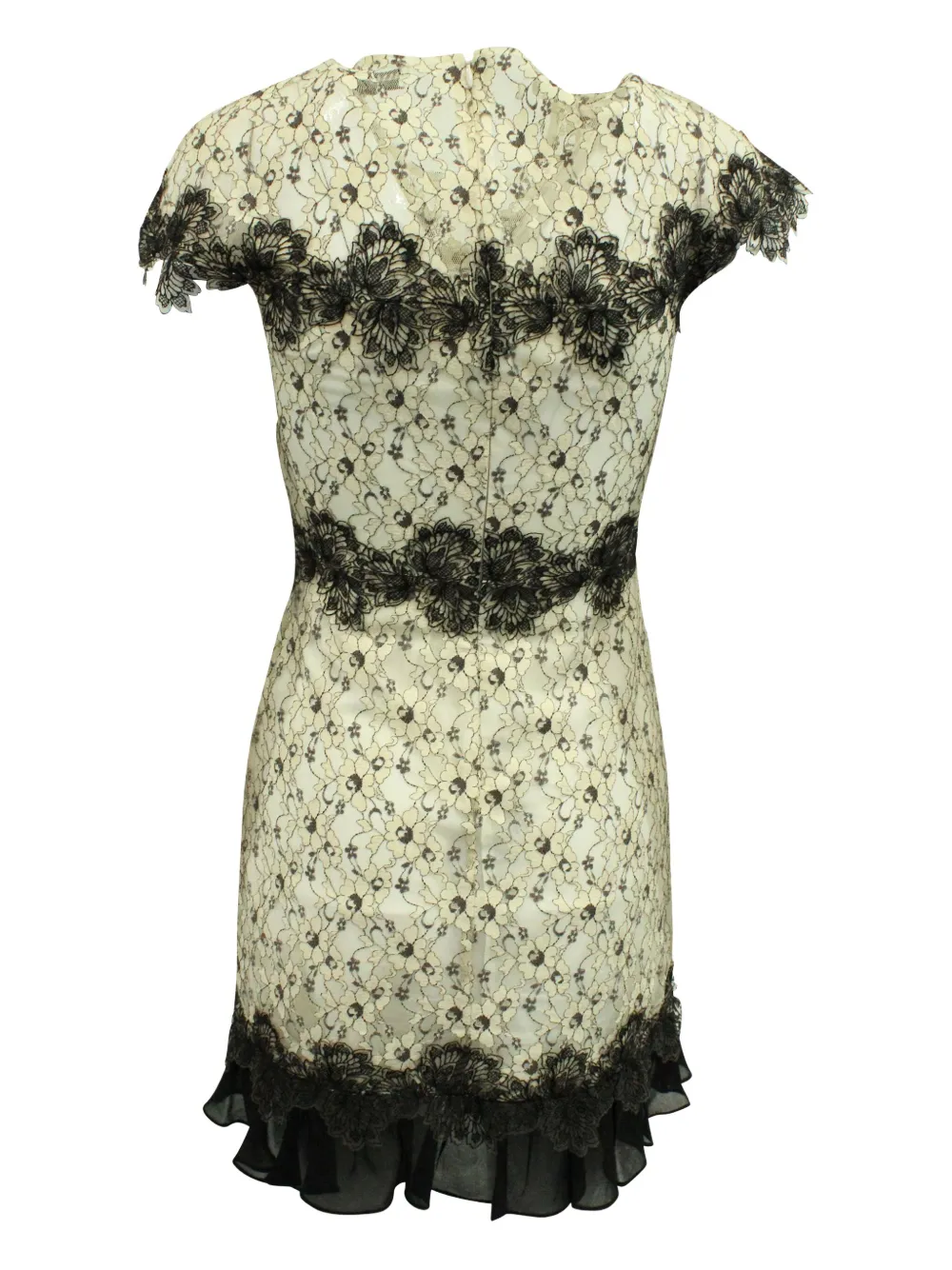 SANDRO lace two-tone mini dress - Wit