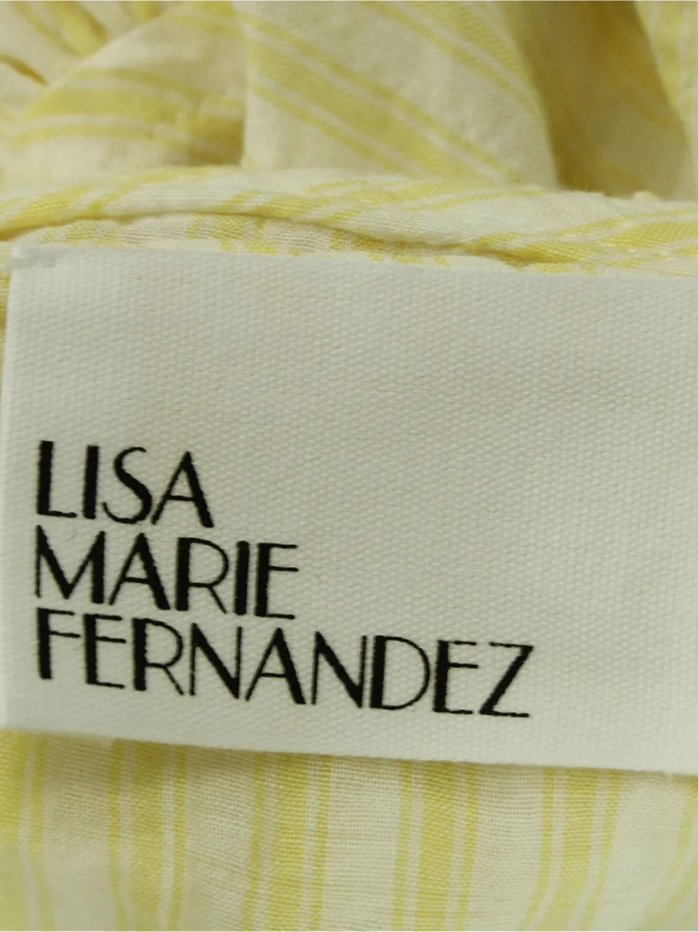 Pre-owned Lisa Marie Fernandez Striped Ruffle Mini Dress In Yellow