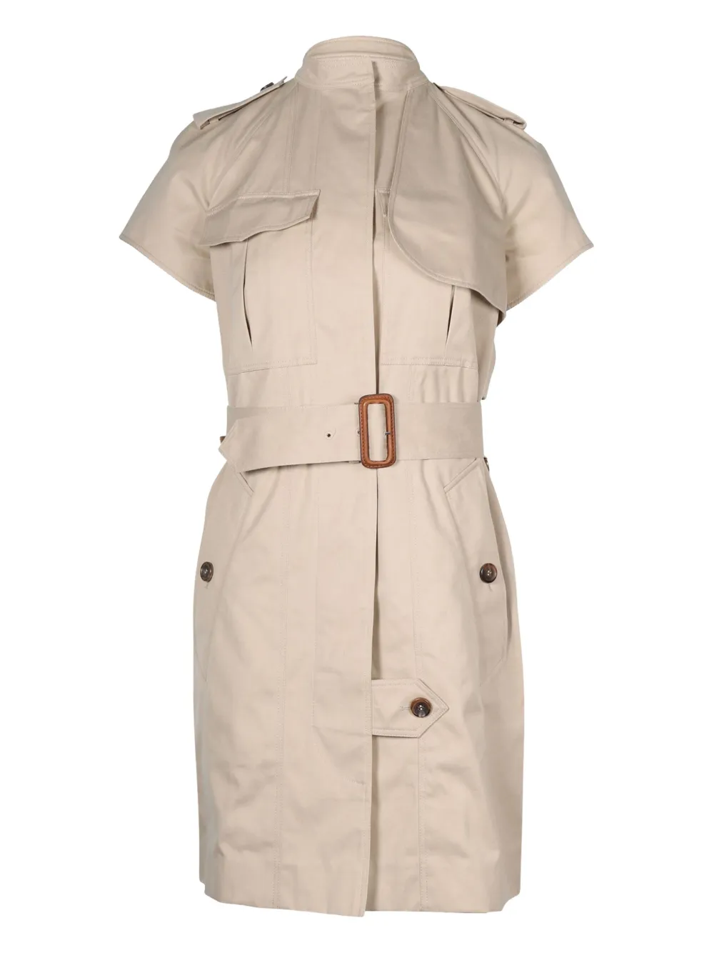 Celine Pre-Owned 2000s kurzärmeliges Kleid mit Gürtel - Nude