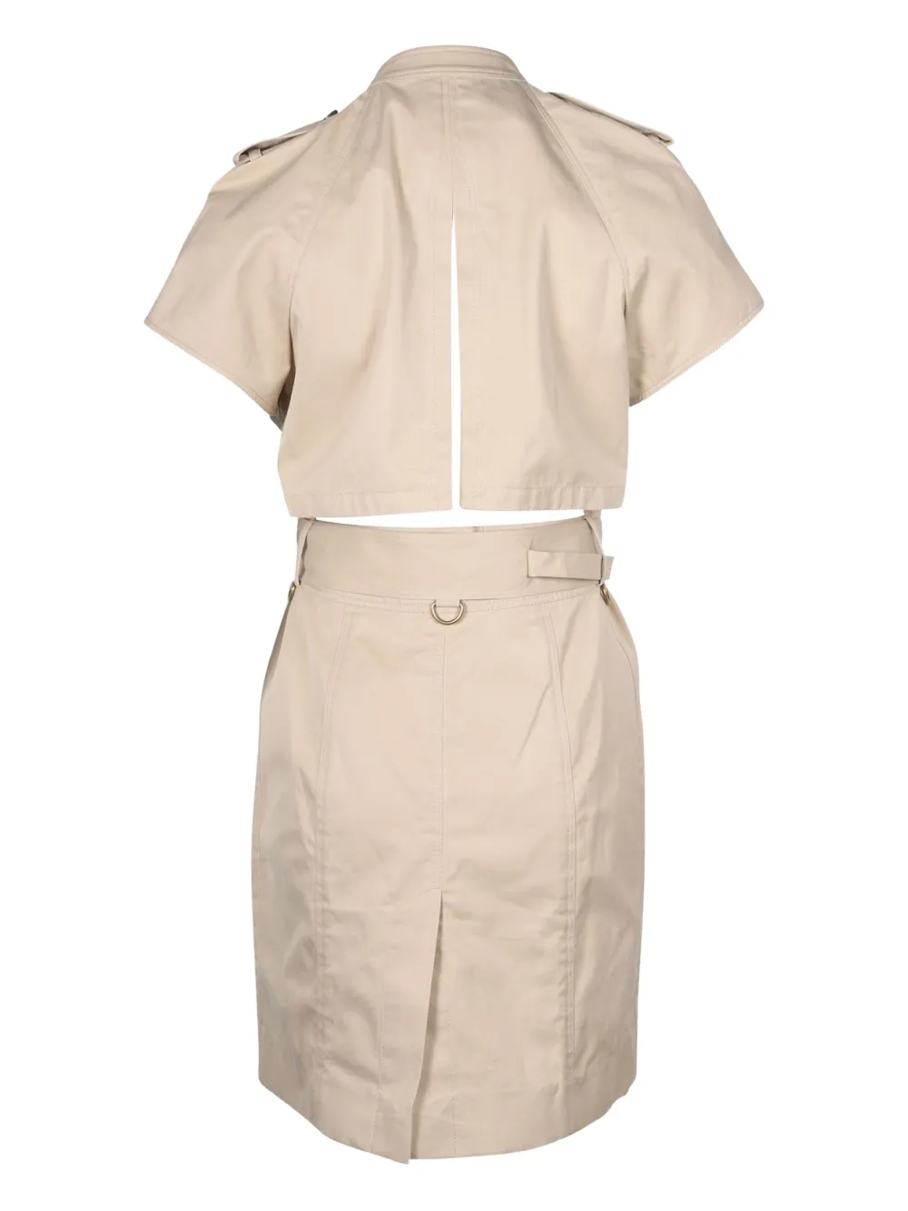 Celine Pre-Owned 2000s jurk met korte mouwen en ceintuur - Beige