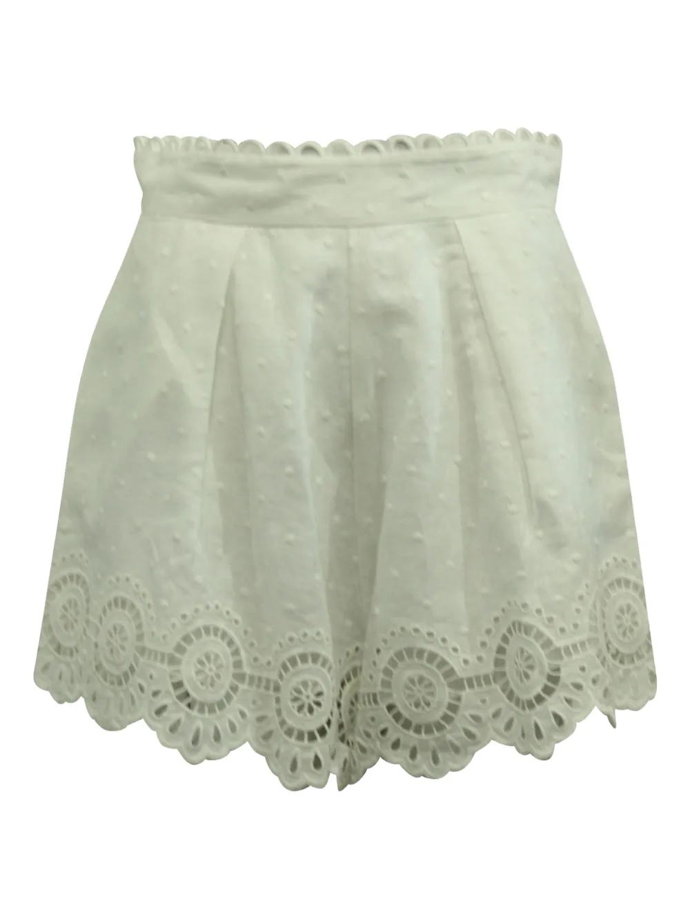 Pre-owned Zimmermann Scallop High-rise Shorts In Blue