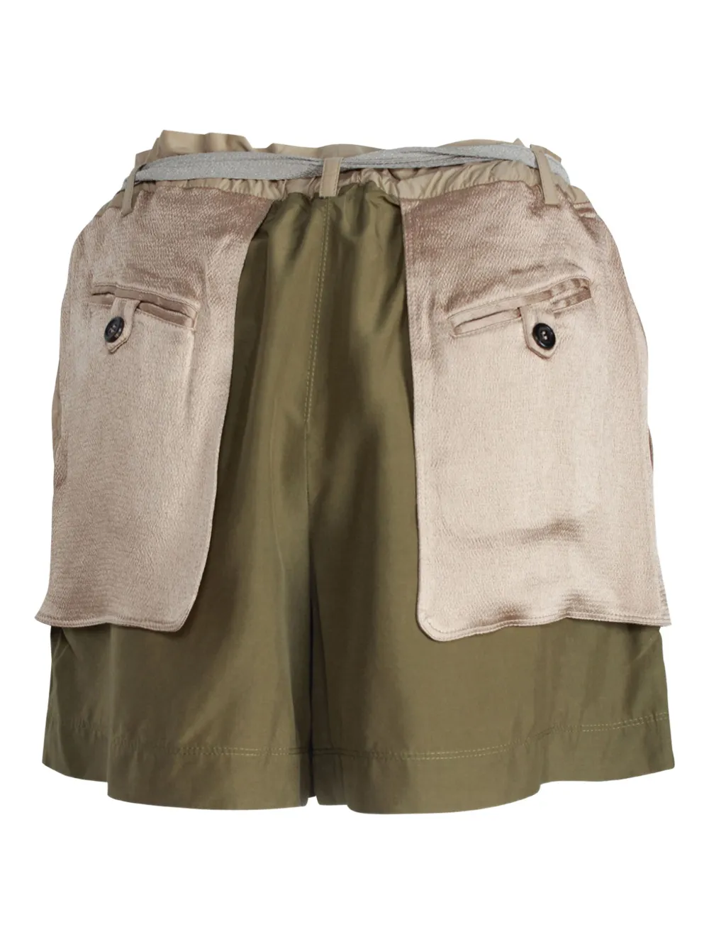 Valentino Garavani Pre-Owned Satijnen shorts met riem - Groen
