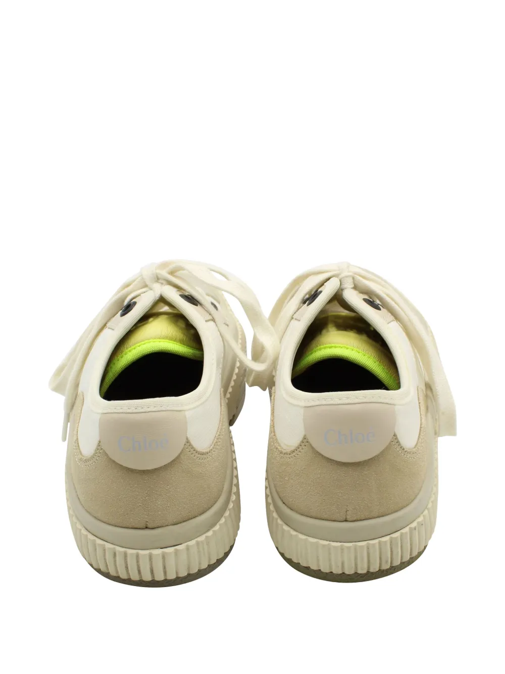 Pre-owned Chloé Vintage Clint Lace-up Sneakers In Neutral
