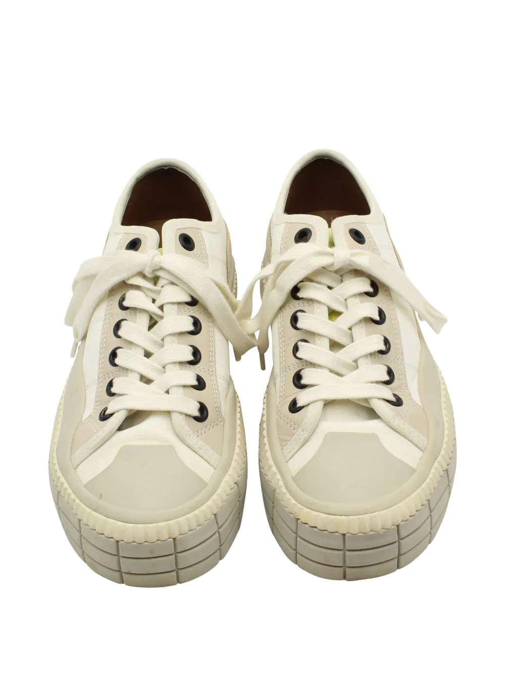 Pre-owned Chloé Vintage Clint Lace-up Sneakers In Neutral