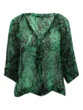 Ba&Sh snake-print V-neck blouse - Green