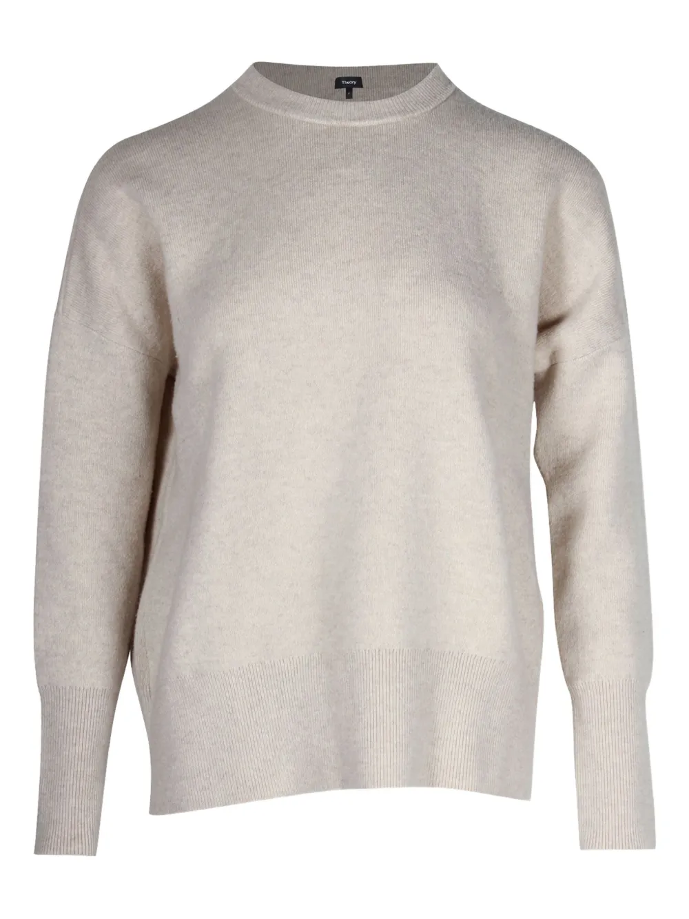 Pre-owned Theory Crew-neck Wool Sweater In Neutral