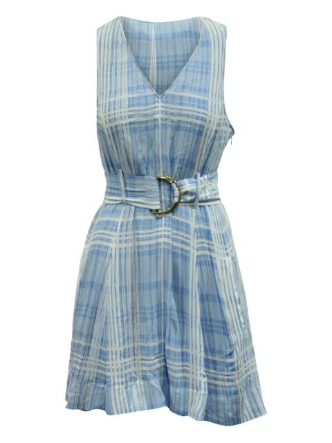 DVF Diane von Furstenberg plaid-pattern belted mini dress