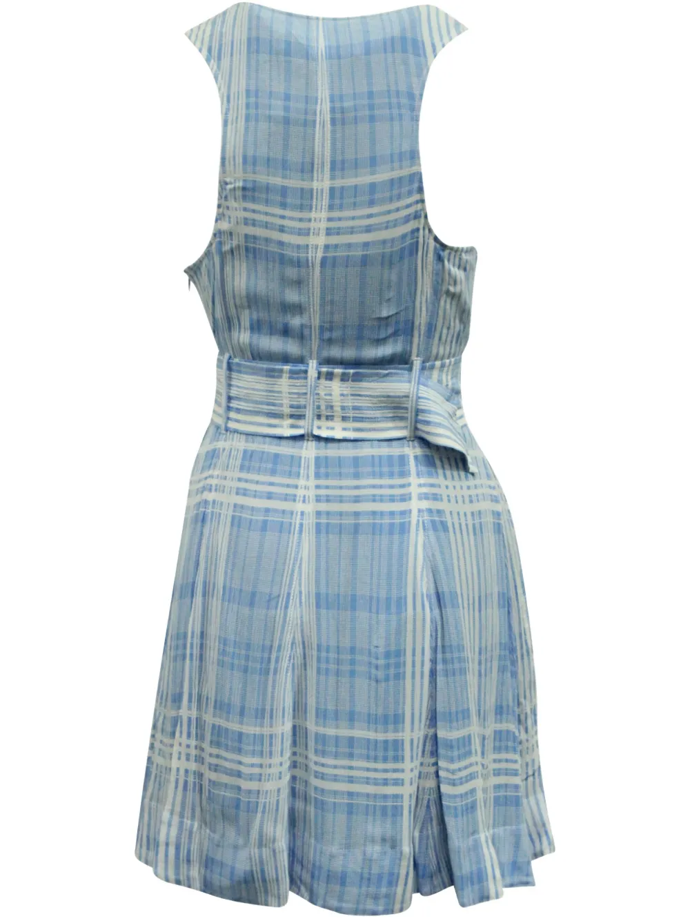 DVF Diane von Furstenberg plaid-pattern belted mini dress - Blauw