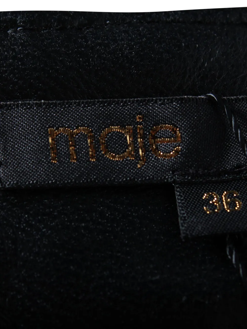Pre-owned Maje Leather Zip-front Skirt In Black