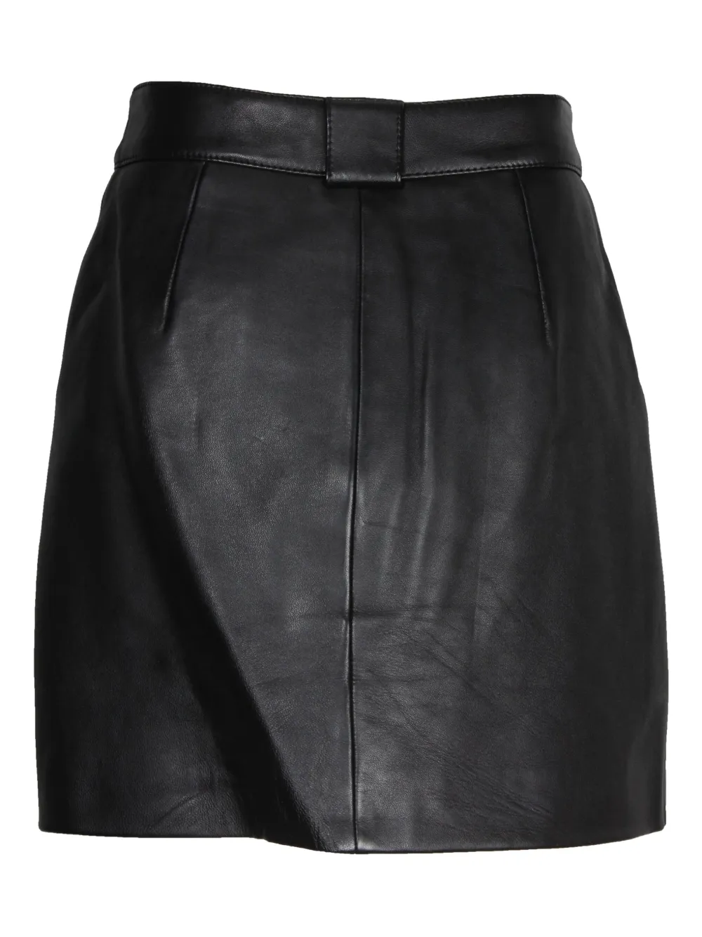 Maje leather zip-front skirt - Zwart