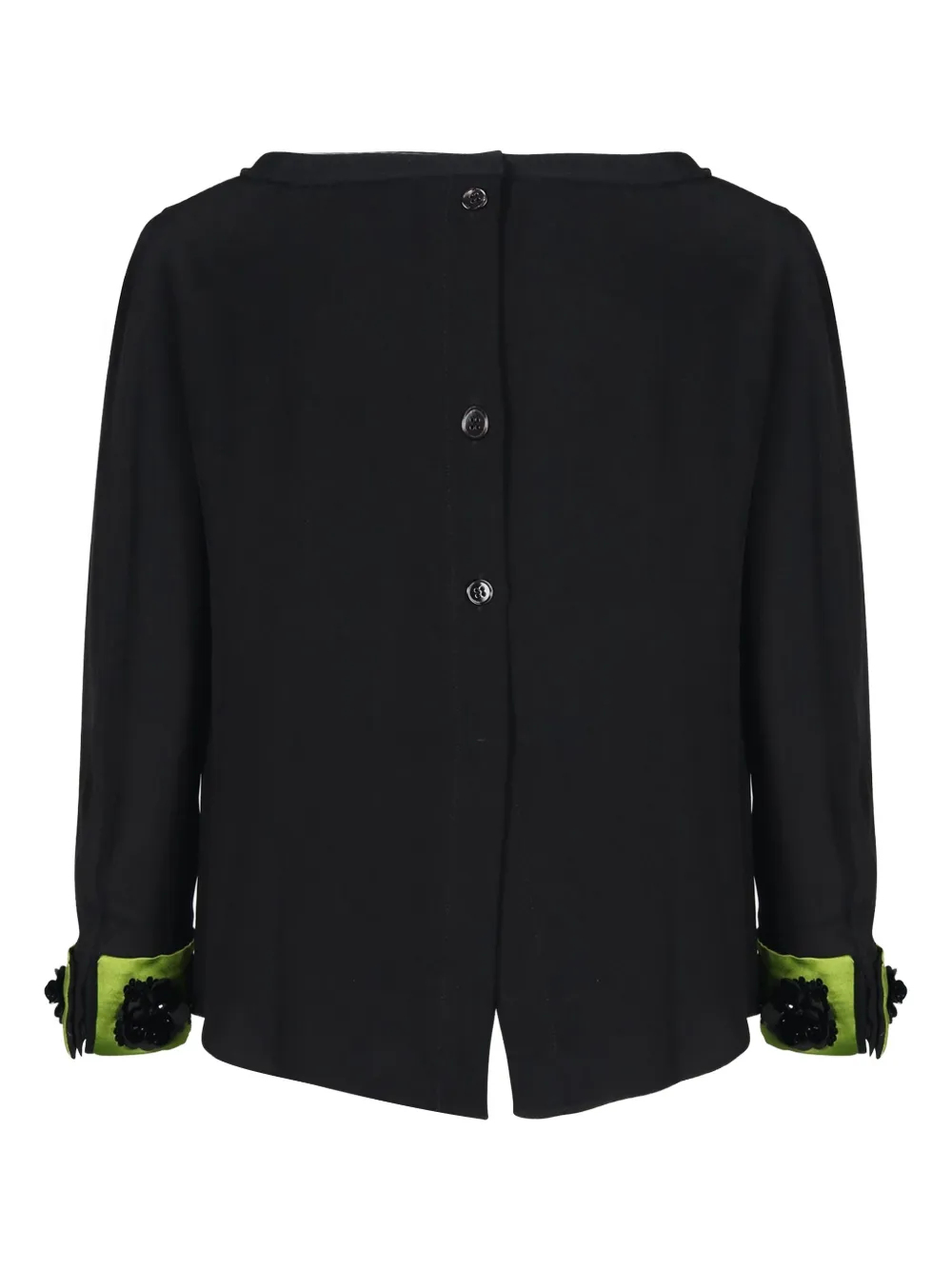 Prada Pre-Owned embellished-cuff blouse | Black | Image 1