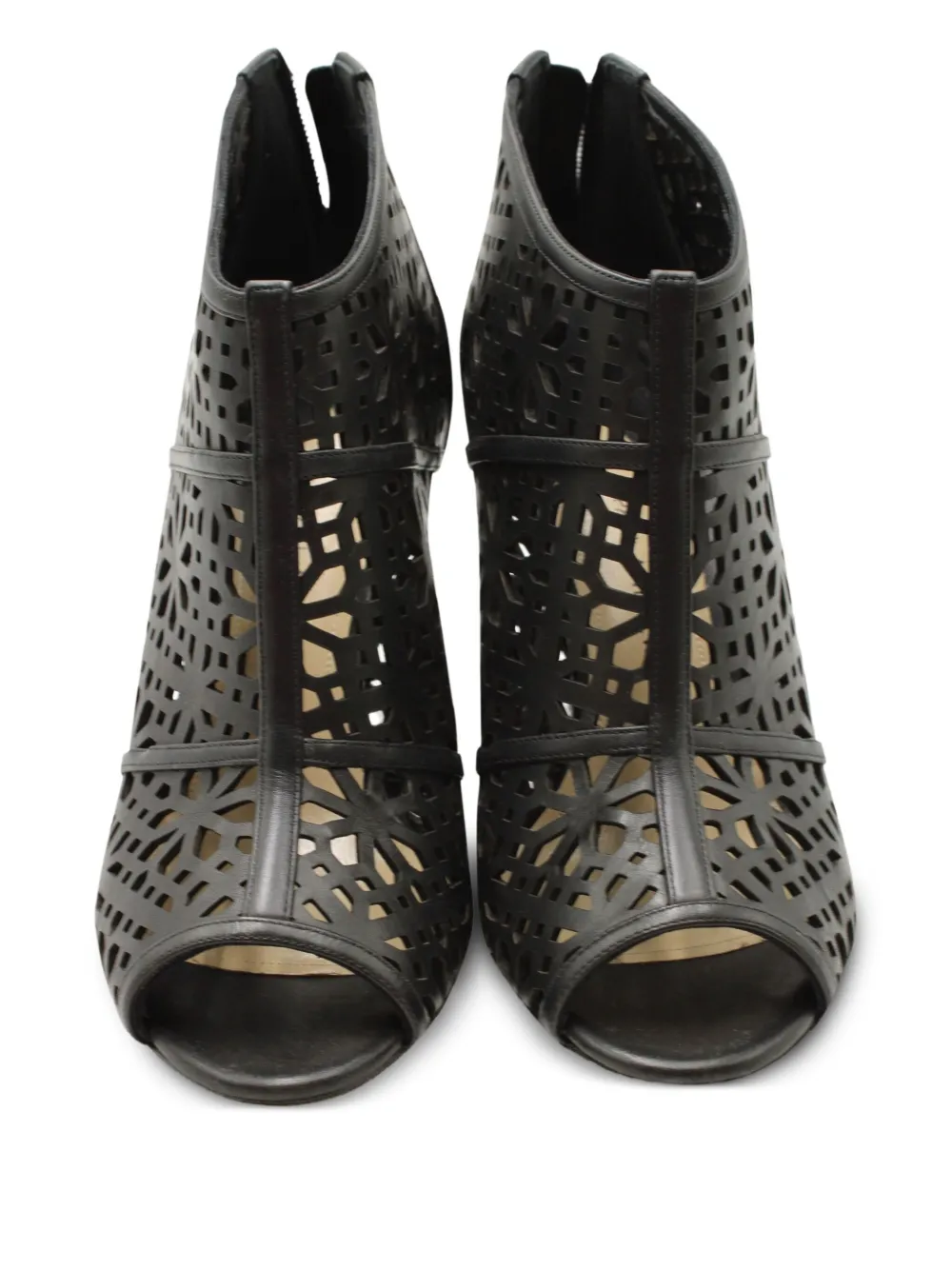 Gaomi Cut-Out Leather Ankle Boots